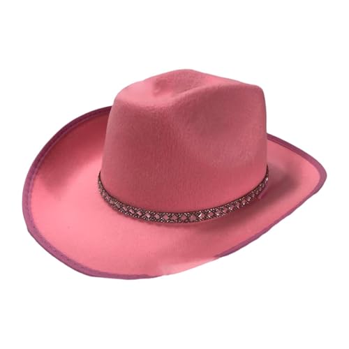 LOVIVER Western Cowboy Hut Cowgirl täuscht sich Frauen Männer bequem Geschenk Mode Fashion Cowgirl Hat Kostümhut für Festival, B Type Pink von LOVIVER