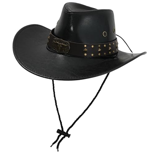 LOVIVER Western Cowboy Hut Frauen Mode Sunhat für Travel Street Wander Cosplay, Schwarz von LOVIVER