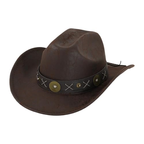 LOVIVER Western-Cowboyhut, leichter Fedora-Hut für Karneval, Auftritte, Kostüme, Style A von LOVIVER