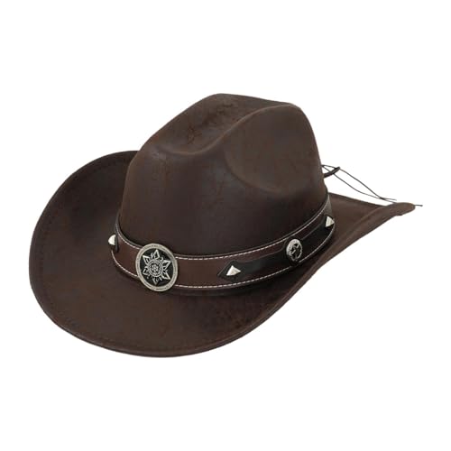 LOVIVER Western-Cowboyhut, Leichter Fedora-Hut für Karneval, Auftritte, Kostüme, Style B von LOVIVER