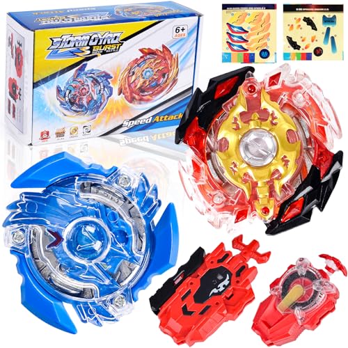 LOYALGET Bey Arena Blade Burst Turbo Set, 4D Metall Fusion Kampf Kreisel, Mit Battling Top Launcher Geschenk-Set, Jugendkampfspiele Wettbewerbsspielzeug für Kinder von LOYALGET