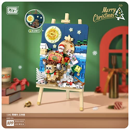 LOZ 1282 Building Blocks 3D Painting Series Sleigh Car Creative Educational Toy Construction Toy Home Deco von LOZ