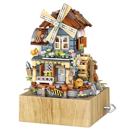 Mechanische Windmühle Spieluhr - LOZ Klemmbausteinmodell 1239, Baustein Set bestehend aus 799 Teilen - Spielzeug für Erwachsene und Kinder von LOZ