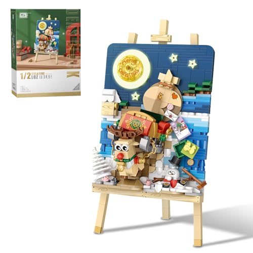 LOZ Mini Blocks 1282 Weihnachten Schlittenwagen Bausteine, 646 Teile Weihnachten Klemmbausteine Spielzeug Bausatz, Kreative Kinder und Erwachsene, New 2022 von LOZ