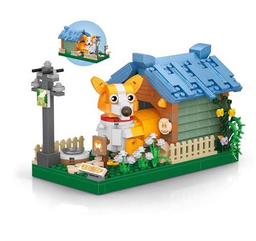 LOZ PeelNPlay Corgi in Hundehütte Klemmbausteinmodell 1256, Miniblocks Set von LOZ