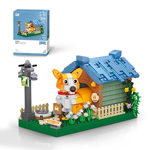 LOZ PeelNPlay Corgi in Hundehütte Klemmbausteinmodell 1256, Miniblocks Set von LOZ