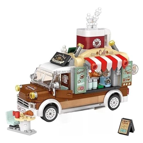 LOZ PeelNPlay Miniatur-Bausatz Coffee Truck Klemmbausteinmodell 1740, Miniblocks Set von LOZ