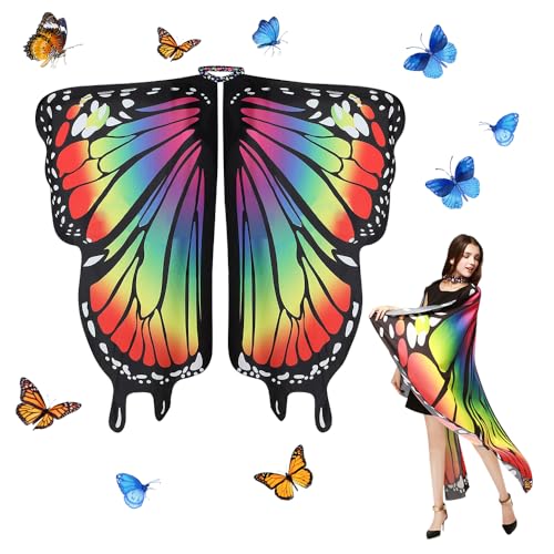 LPAMABA Damen Schmetterling Kostüm Schmetterlingsflügel Faschingkostüme Schmetterling Kostüm für Party Weihnachten Kostüm Cosplay von LPAMABA