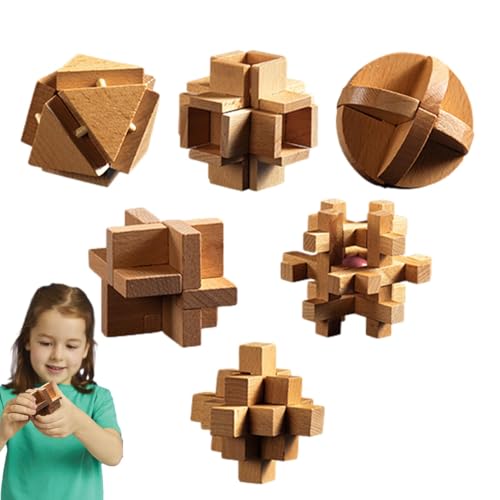 3D-Puzzles aus Holz für Spielzeug-Set aus Holz, 3D-Lock – Lernspielzeug für und Mädchen, tragbares Lernspielzeug für Zuhause, Kindergarten und Kindergarten von LPORF