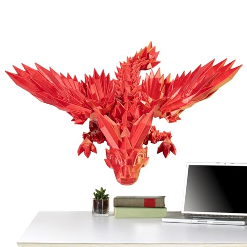 Drache mit 3D-Druck, Drache in 3D bedruckt mit Flügeln | Überraschungs-Spielzeug Drachenei – schönes flexibles Anti-Stress-Spielzeug, Geschenk des Jahres des Drachen für Erwachsene und Erwachsene von LPORF