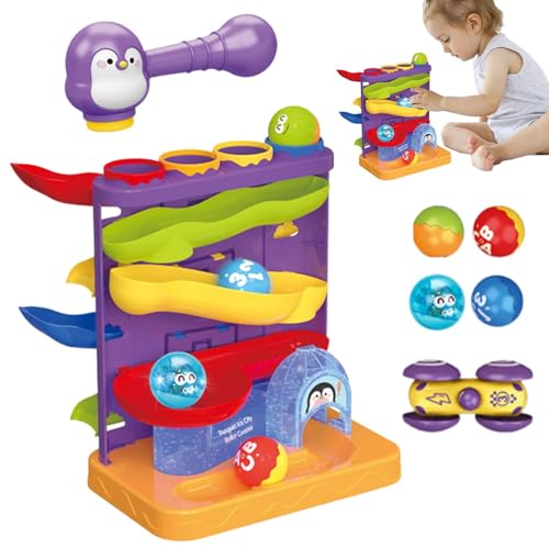 Feinmotorikspielzeug, Ramp Racer, 2-in-1-Spielzeug, Ball und Rampenbahn, für Kinder von 1 bis 3 Jahren, Lernaktivitäten für die frühe Entwicklung von LPORF