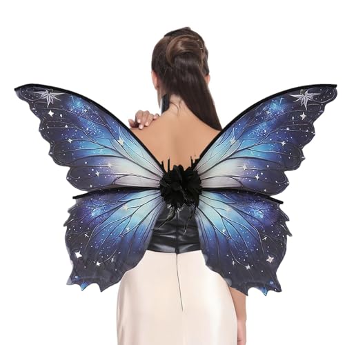 LPORF Feenflügel für Mädchen, Feenflügel für Mädchen – realistischer Schmetterlingsschal – Prinzessinnen-Kostümflügel für und Erwachsene, Schmetterlingsflügel für Halloween von LPORF