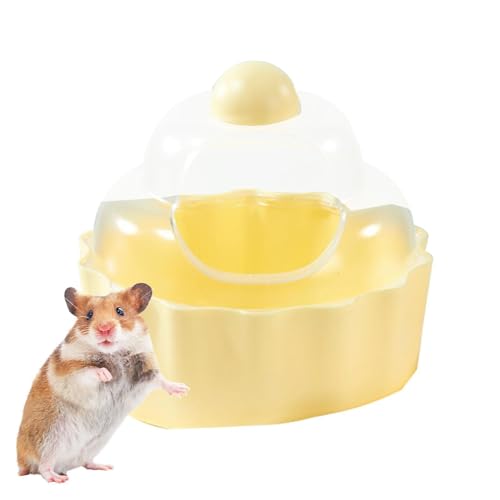 LPORF Hamstertoilette,Hamstertoilette,Kuchenförmiger Chinchilla-Saunaraum | Auslaufsicherer, Stabiler, transparenter Hamster-Sandkasten für Rennmäuse, Igel, Eichhörnchen und andere Kleintiere von LPORF