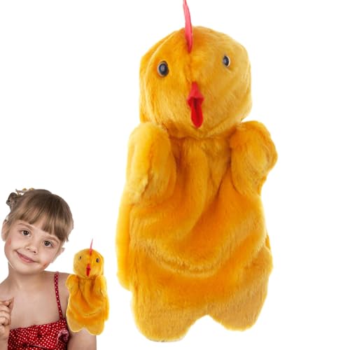 Tierpuppen, Puppen aus Plüsch, Huhn – Hühner-Fingerspielzeug aus weichem Plüsch | Spielzeug aus Plüsch, Handpuppen aus Plüsch, weiche Puppen zum Erzählen von LPORF