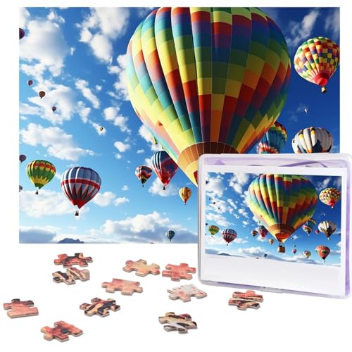 Puzzle, 500 Teile, Holzpuzzle, bunt, Heißluftballon, Fotopuzzle, personalisiertes Bild, Puzzle für Erwachsene, benutzerdefinierte Puzzles, herausfordernde Puzzles für Familie, Hochzeitsgeschenk von LPSRTWE