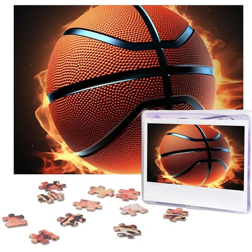 Puzzle 500 Teile Holzpuzzle 3D Basketball Fotopuzzle Personalisiertes Bilderpuzzle für Erwachsene Benutzerdefinierte Puzzles Herausfordernde Puzzles für Familie Hochzeitsgeschenk von LPSRTWE