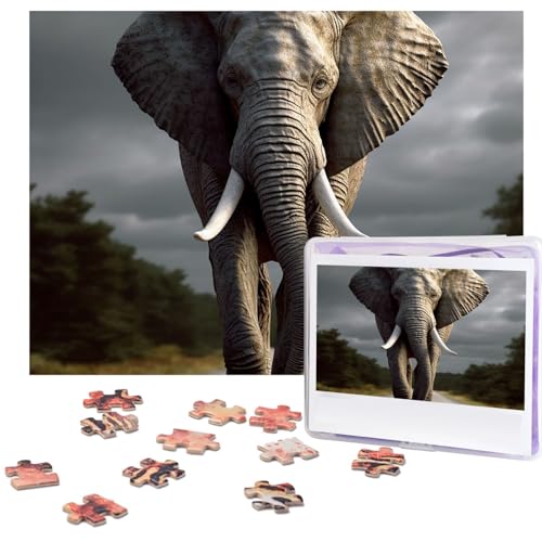 Puzzle 500 Teile Holzpuzzle 3D Elefant Fotopuzzle Personalisiertes Bilderpuzzle für Erwachsene Benutzerdefinierte Puzzles Herausfordernde Puzzles für Familie Hochzeitsgeschenk von LPSRTWE