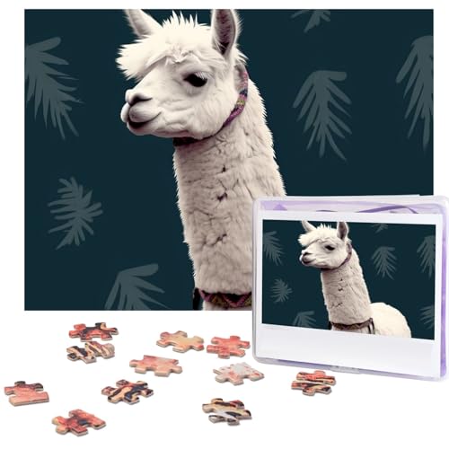 Puzzle 500 Teile Holzpuzzle Alpaka Lama Fotopuzzle Personalisiertes Bilderpuzzle für Erwachsene Benutzerdefinierte Puzzles Herausfordernde Puzzles für Familie Hochzeitsgeschenk von LPSRTWE