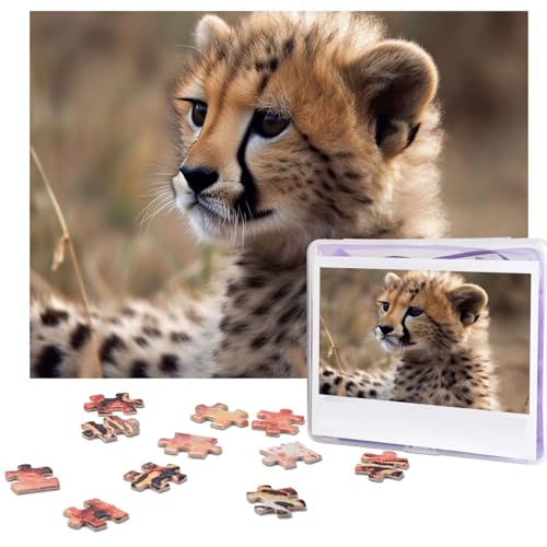 Puzzle 500 Teile Holzpuzzle Baby Gepard Fotopuzzle Personalisiertes Bilderpuzzle für Erwachsene Benutzerdefinierte Puzzles Herausfordernde Puzzles für Familie Hochzeitsgeschenk von LPSRTWE