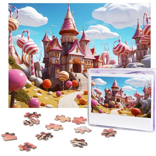 Puzzle 500 Teile Holzpuzzle Cartoon Land Fotopuzzle Personalisiertes Bilderpuzzle für Erwachsene Benutzerdefinierte Puzzles Herausfordernde Puzzles für Familie Hochzeitsgeschenk von LPSRTWE