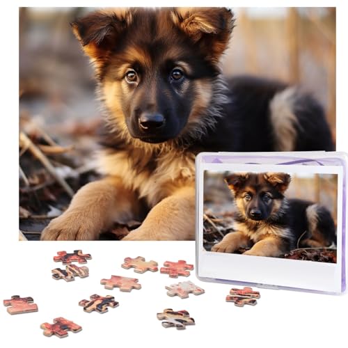 Puzzle 500 Teile Holzpuzzle Deutscher Schäferhund Welpe Fotopuzzle Personalisiertes Bilderpuzzle für Erwachsene Benutzerdefinierte Puzzles Herausfordernde Puzzles für Familie Hochzeitsgeschenk von LPSRTWE