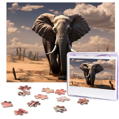 Puzzle 500 Teile Holzpuzzle Elefant Fotopuzzle Personalisiertes Bilderpuzzle für Erwachsene Benutzerdefinierte Puzzles Herausfordernde Puzzles für Familie Hochzeitsgeschenk von LPSRTWE