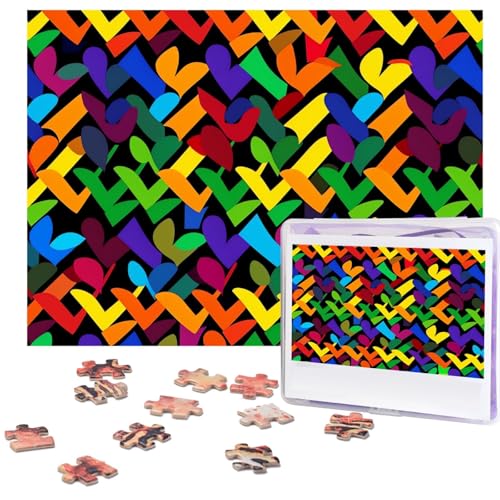 Puzzle 500 Teile Holzpuzzle Gay Pride Regenbogen Fotopuzzle Personalisiertes Bilderpuzzle für Erwachsene Benutzerdefinierte Puzzles Herausfordernde Puzzles für Familie Hochzeitsgeschenk von LPSRTWE