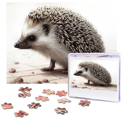 Puzzle 500 Teile Holzpuzzle Igel Fotopuzzle Personalisiertes Bilderpuzzle für Erwachsene Benutzerdefinierte Puzzles Herausfordernde Puzzles für Familie Hochzeitsgeschenk von LPSRTWE