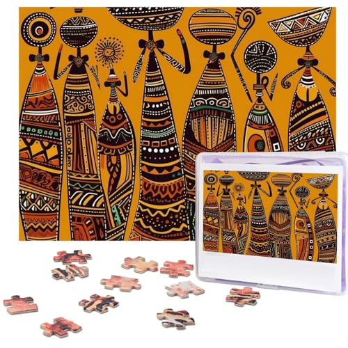 Puzzle 500 Teile Holzpuzzle Kreative afrikanische Kultur Fotopuzzle Personalisiertes Bilderpuzzle für Erwachsene Benutzerdefinierte Puzzles Herausfordernde Puzzles für Familie Hochzeitsgeschenk von LPSRTWE