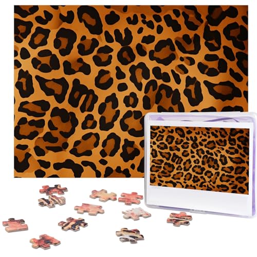 Puzzle 500 Teile Holzpuzzle Leopard Fotopuzzle Personalisiertes Bilderpuzzle für Erwachsene Benutzerdefinierte Puzzles Herausfordernde Puzzles für Familie Hochzeitsgeschenk von LPSRTWE