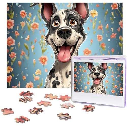 Puzzle 500 Teile Holzpuzzle Lustige Hunde Fotopuzzle Personalisiertes Bilderpuzzle für Erwachsene Benutzerdefinierte Puzzles Herausfordernde Puzzles für Familie Hochzeitsgeschenk von LPSRTWE