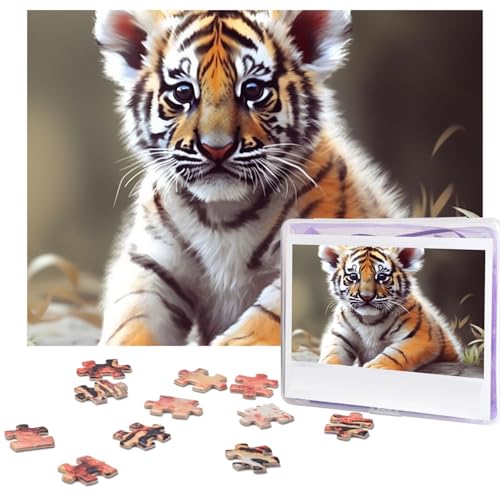 Puzzle 500 Teile Holzpuzzle Niedlicher Tiger Fotopuzzle Personalisiertes Bilderpuzzle für Erwachsene Benutzerdefinierte Puzzles Herausfordernde Puzzles für Familie Hochzeitsgeschenk von LPSRTWE