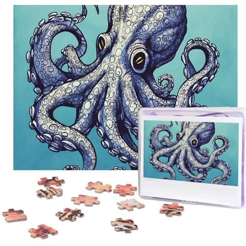 Puzzle 500 Teile Holzpuzzle Octopus Design Fotopuzzle Personalisiertes Bilderpuzzle für Erwachsene Benutzerdefinierte Puzzles Herausfordernde Puzzles für Familie Hochzeitsgeschenk von LPSRTWE