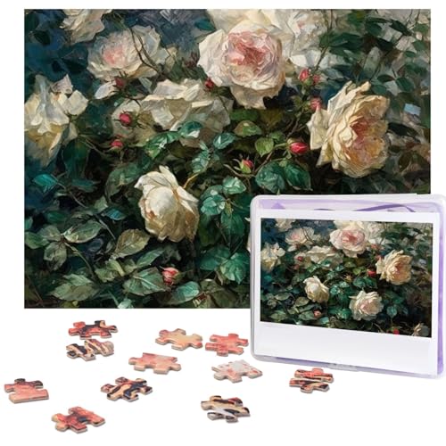 Puzzle 500 Teile Holzpuzzle Rosen Druck Fotopuzzle Personalisiertes Bilderpuzzle für Erwachsene Benutzerdefinierte Puzzles Herausfordernde Puzzles für Familie Hochzeitsgeschenk von LPSRTWE