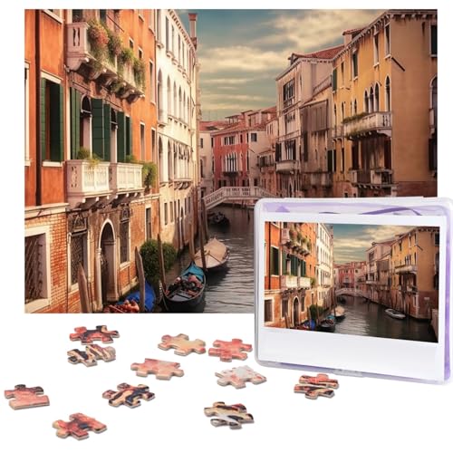 Puzzle 500 Teile Holzpuzzle Schöne Venedig K View Fotopuzzle Personalisiertes Bilderpuzzle für Erwachsene Benutzerdefinierte Puzzles Herausfordernde Puzzles für Familie Hochzeitsgeschenk von LPSRTWE