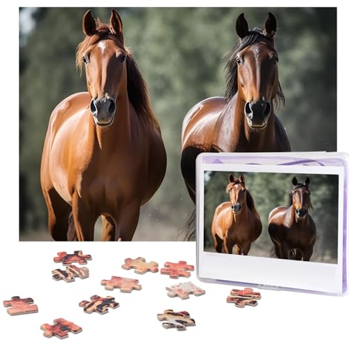 Puzzle 500 Teile Holzpuzzle Tiere Pferde Fotopuzzle Personalisiertes Bilderpuzzle für Erwachsene Benutzerdefinierte Puzzles Herausfordernde Puzzles für Familie Hochzeitsgeschenk von LPSRTWE