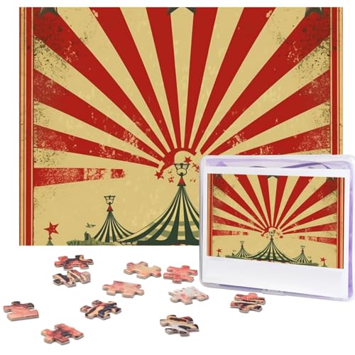 Puzzle 500 Teile Holzpuzzle Vintage Zirkus Hintergrund Fotopuzzle Personalisiertes Bilderpuzzle für Erwachsene Benutzerdefinierte Puzzles Herausfordernde Puzzles für Familie Hochzeitsgeschenk von LPSRTWE