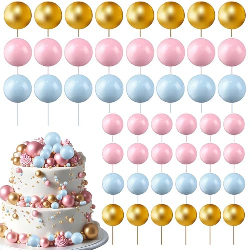 108 Stück Kuchen-Kugel-Dekorationen, Luftballons, Cupcake-Topper, Kugel-Kuchenaufsatz, Mini-Ballon-Kuchenaufsatz, DIY-Kucheneinsatz, Schaumstoff-Kugeln, Kuchendekorationen von LQQDREX