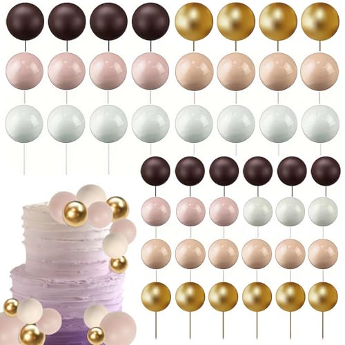 108 Stück Kuchen-Kugel-Dekorationen, Luftballons, Cupcake-Topper, Kugel-Kuchenaufsatz, Mini-Ballon-Kuchenaufsatz, DIY-Kucheneinsatz, Schaumstoff-Kugeln, Kuchendekorationen von LQQDREX