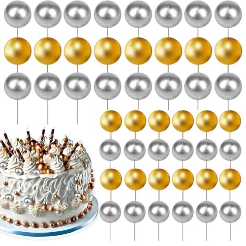 108 Stück Kuchen-Kugel-Dekorationen, Luftballons, Cupcake-Topper, Kugel-Kuchenaufsatz, Mini-Ballon-Kuchenaufsatz, DIY-Kucheneinsatz, Schaumstoff-Kugeln, Kuchendekorationen von LQQDREX