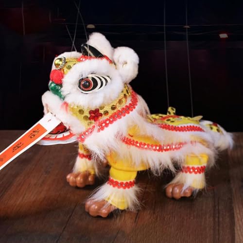 Chinesische Löwen-Handpuppe mit Stab, chinesische Marionette Löwe Ornament Traditionelle asiatische Figur P-uppet, Zugschnur P-uppet Marionette P-uppet, für Urlaubsparty Chinesische Löwen-Handpuppe mit Stab, chinesische Marionette Löwe Ornament Traditionelle asiatische Figur P-uppet, Zugschnur P-uppet Marionette P-uppet, für Urlaubsparty von LQQDREX