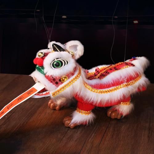 Chinesische Löwen-Handpuppe mit Stab, chinesische Marionette Löwe Ornament Traditionelle asiatische Figur Puppe, Zugschnur P-uppet Marionette P-uppet, für Urlaubsparty Chinesische Löwen-Handpuppe mit Stab, chinesische Marionette Löwe Ornament Traditionelle asiatische Figur Puppe, Zugschnur P-uppet Marionette P-uppet, für Urlaubsparty von LQQDREX