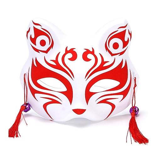 LQQDREX Anime Füchse Maske Japanische Cosplay Rave Handgemalte Gesicht Maskerade Requisiten Masken Anime Festival Party Half Q3F6 von LQQDREX