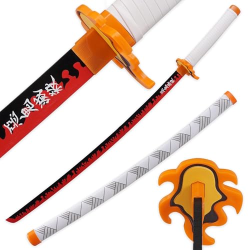 LQZJG Anime Bambus Schwert Cosplay Schwert,Rengoku Kyoujurou Schwert Katana 103cm/40 Zoll von LQZJG