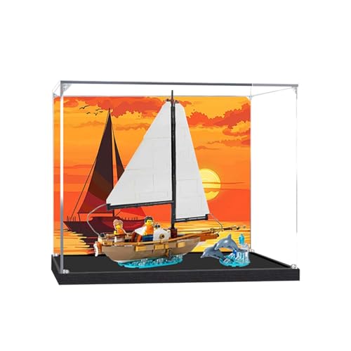 LRDECOR Acryl Staubdichte Vitrine Entwickelt für LE-GO 40487 Exploration Segelschiff Bausteinmodell, Transparente Box, Displaybox Kompatibel mit Le-go 40487.(Kein Modell) (Hintergrund) von LRDECOR