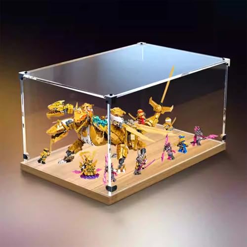 LRDECOR Acryl Staubdichte Vitrine Entwickelt für LE-GO 71774 Lloyd's Dragon Bausteinmodell, Transparente Box, Displaybox Kompatibel mit Le-go 71774.(Kein Modell) (Optionen) von LRDECOR