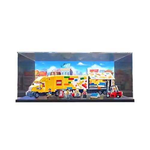 LRDECOR Acryl Staubdichte Vitrine Entworfen für LE-GO 60440 Gelbes Transport-LKW-Blockmodell, transparente Box, Displaybox kompatibel mit Le-go 60440. (kein Modell) (background2) von LRDECOR