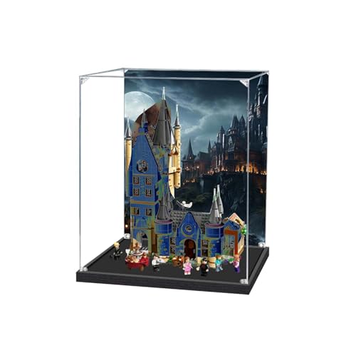 LRDECOR Acryl staubdichte Vitrine entworfen für LE-GO 75969 Hogwarts Astronomie Turm Bausteinmodell, transparente Box, Displaybox kompatibel mit Le-go 75969.(Kein Modell) (background3) von LRDECOR