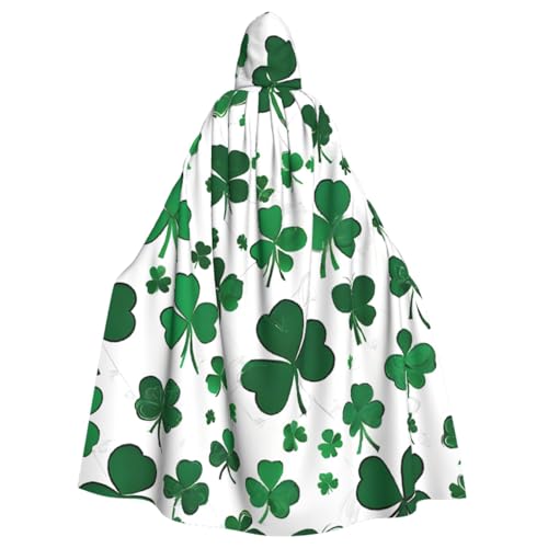 LRHCNZDCP Happy St. Patrick's Day bedruckter Unisex-Bademantel mit Kapuze, Umhang für Erwachsene, Cosplay, Uniform, Sensenmann, Vampir-Party, Halloween, Faschingskostüme von LRHCNZDCP