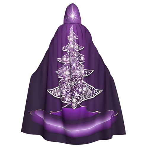 LRHCNZDCP Umhang mit Kapuze, Motiv: Weihnachtsbaum, bedruckt, Unisex, für Erwachsene, Cosplay, Uniform, Sensenmann, Vampir-Party, Halloween, Faschingskostüme von LRHCNZDCP